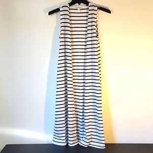 Lularoe Joy Vest Black White Stripe Sweater Material XS